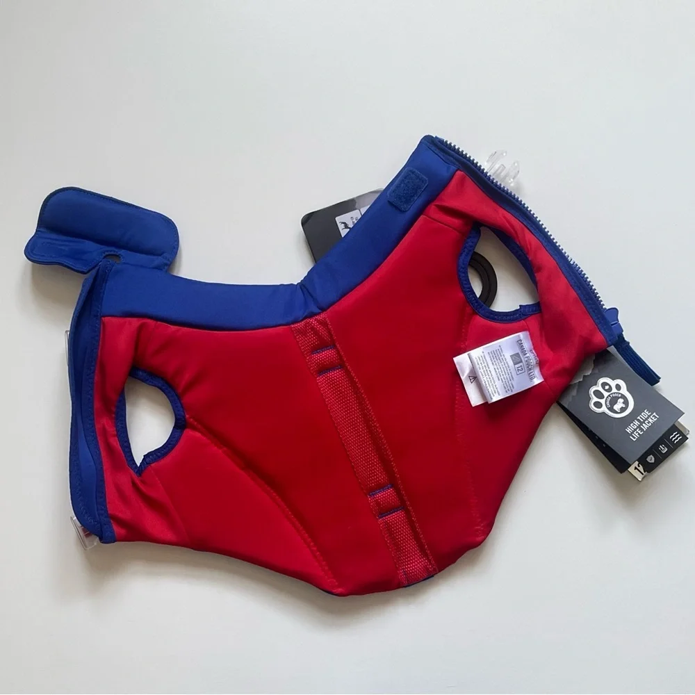 Canada Pooch High Tide Life Dog Jacket - Red/Blue - Size 12